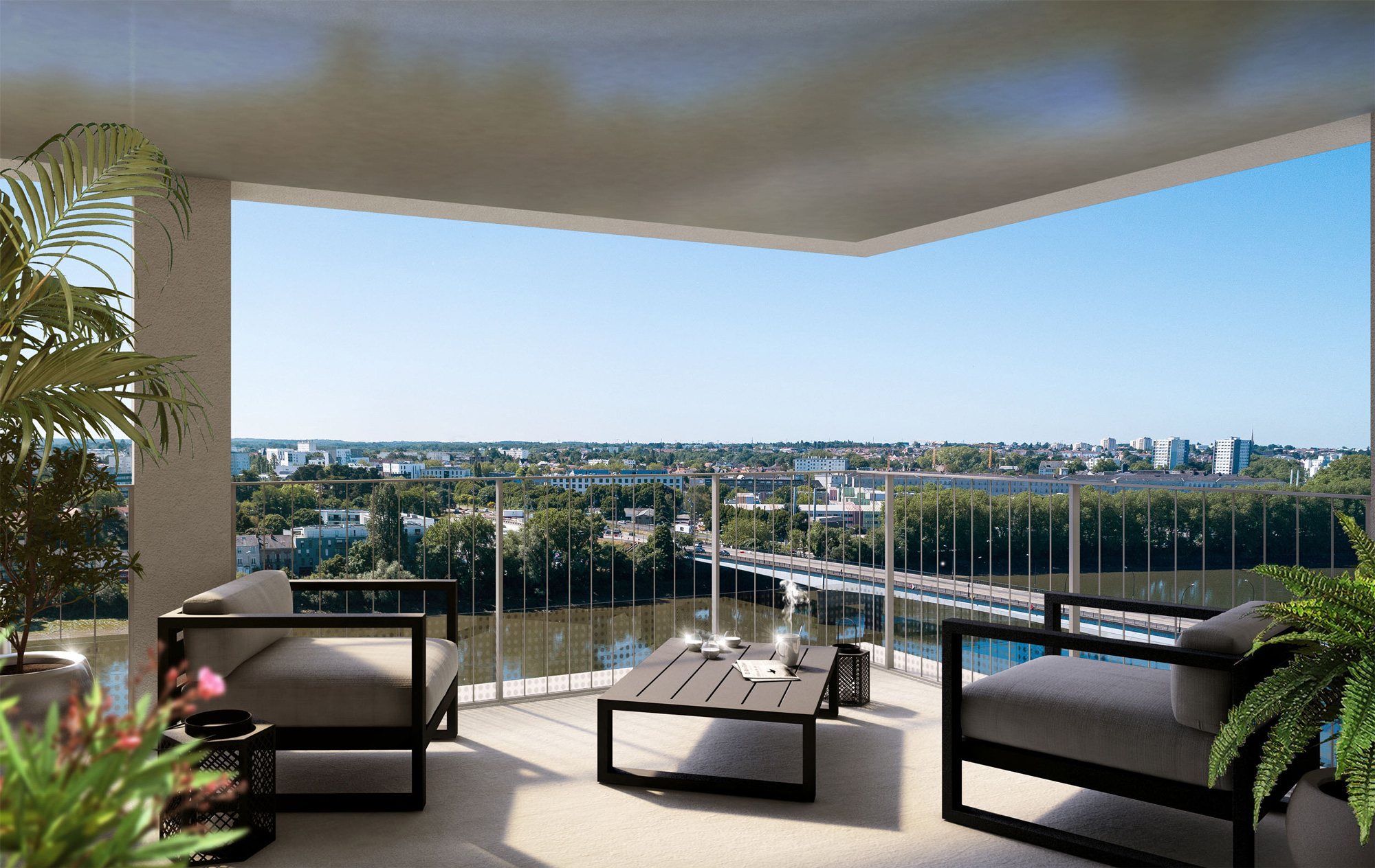 Terrasse Appartement neuf Nantes Loire en Scène