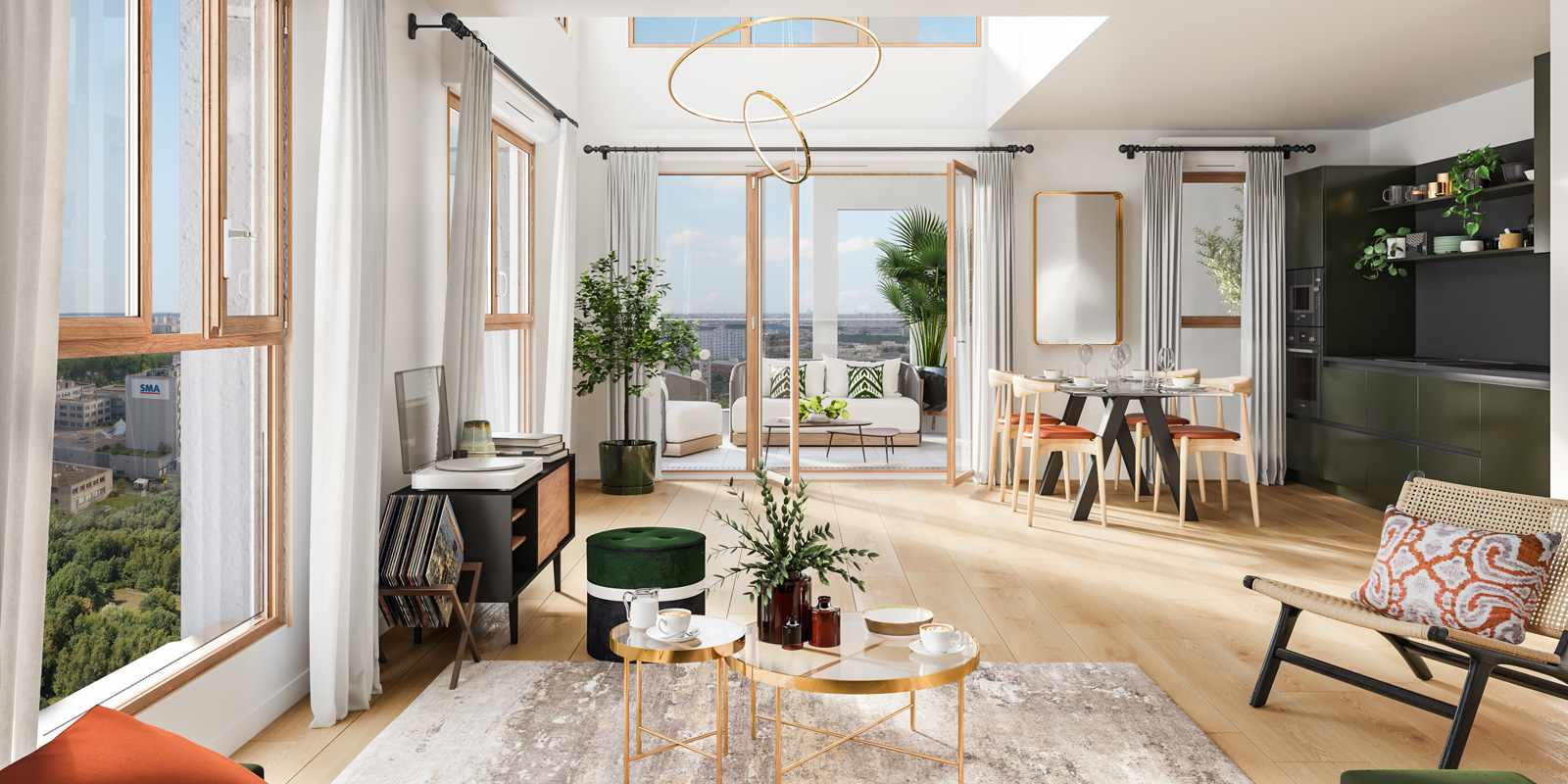 Séjour d'un appartement neuf Rue Vladimir Kramnik à Asnières-sur-Seine
