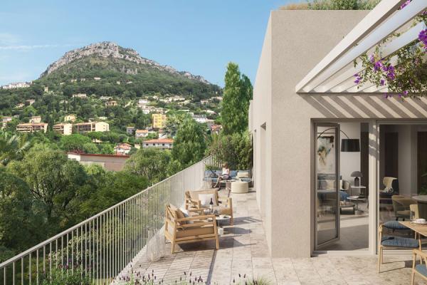 Terrasse de la Résidence Le Parc Chagall à Vence