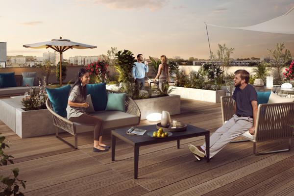 Terrasse collective Résidence Inflor&Sens à Fontenay-sous-Bois