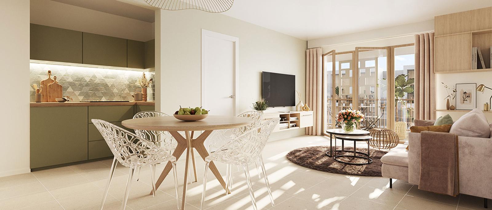 Séjour appartement neuf à Lyon Villa D'Este
