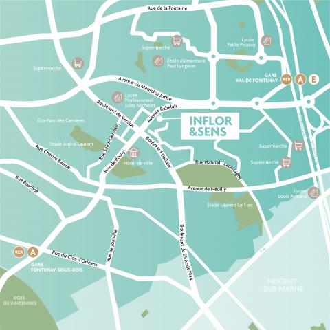 Plan de situation Inflor&Sens Fontenay-sous-Bois (94)