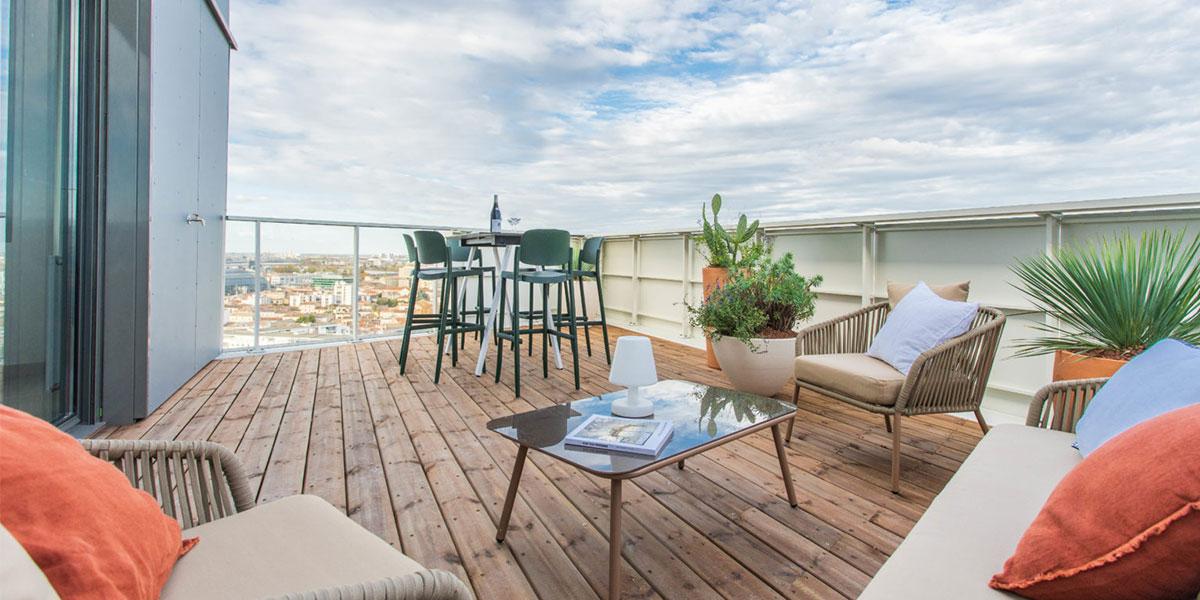 Terrasse Appartement témoin Hyperion Bordeaux