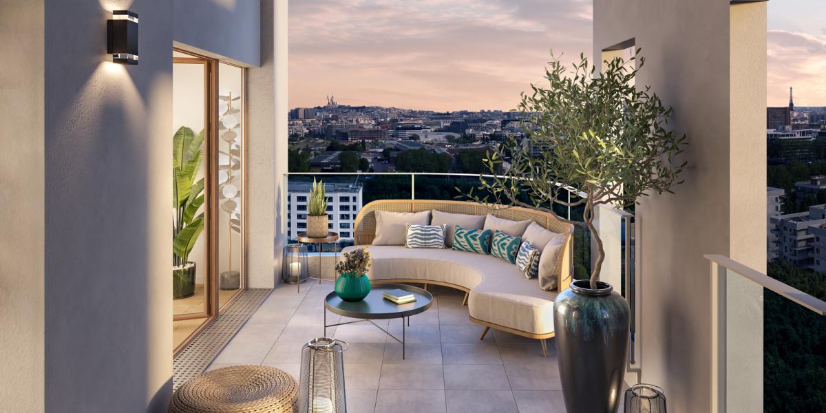 Terrasse d'un appartement neuf Rue Vladimir Kramnik