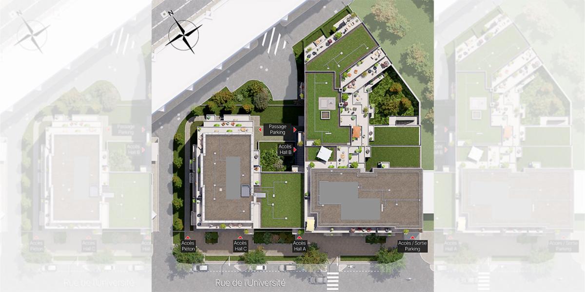 Plan masse de la résidence Central Noisy à Noisy-le-Grand