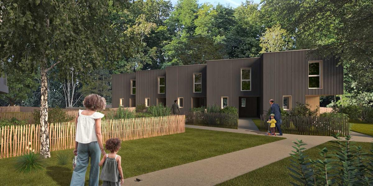Vue du programme PAVILLONS depuis jardin